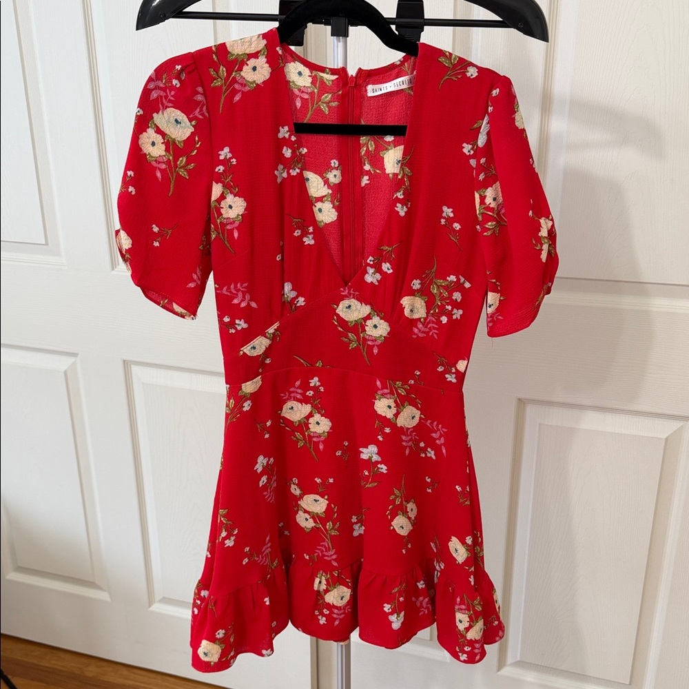 Floral Red Mini Dress